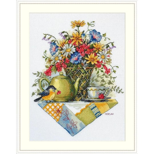 Merejka Wildflower Tea Counted Cross Stitch Kit
